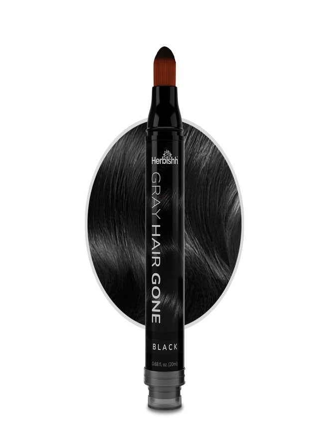 Herbishh Hair Root Touch-up Pen, Instant Gray Coverage & Hair Loss Cover up, Concealer for Thin Hairlines, Water Resistant & Semi Permanent Smudge Proof Hair Color, Washable, Black 0.68 fl. Oz - Image 1