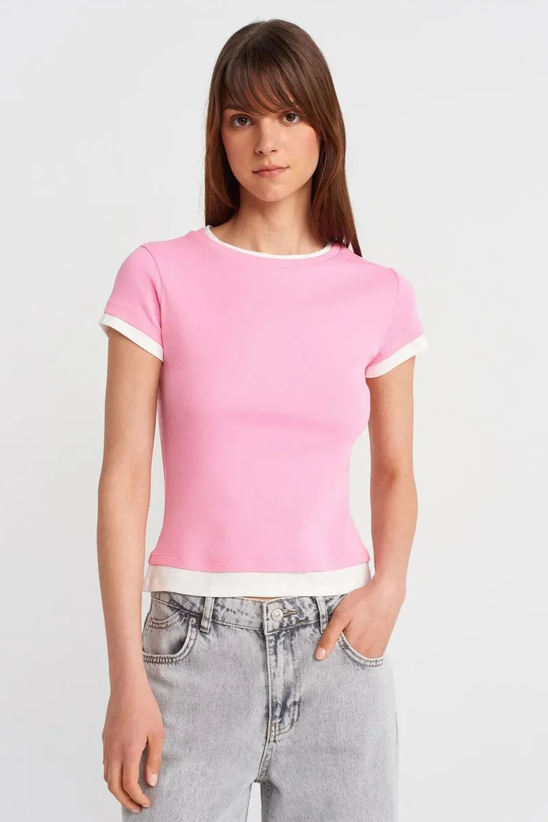 DILVIN Women's Slim Fit Cotton Crew Neck T-Shirt