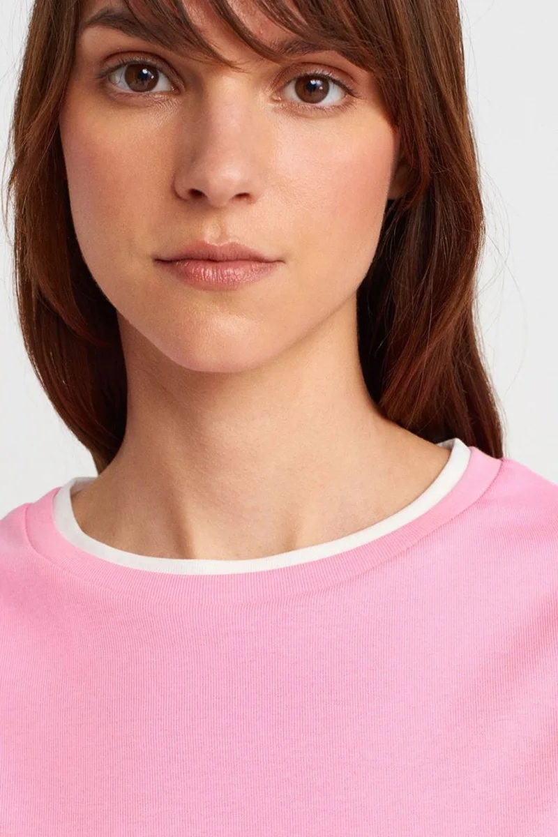Dilvin Blush Pink DILVIN Women's Slim Fit Cotton Crew Neck T-Shirt for Women | Best Price UAE