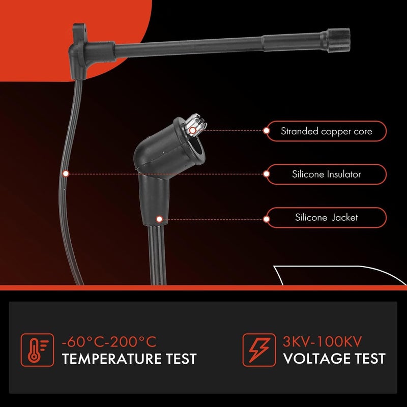 A-Premium Ignition Spark Plug Wires Set of 6 - Image 5