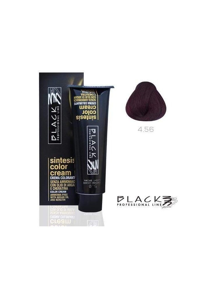 BLACK PROFESSIONAL LINE Black Professional Ammonia-Free Color Cream 4.56 Beaujolais 100ml - Nourishing Hair Dye - Image 1