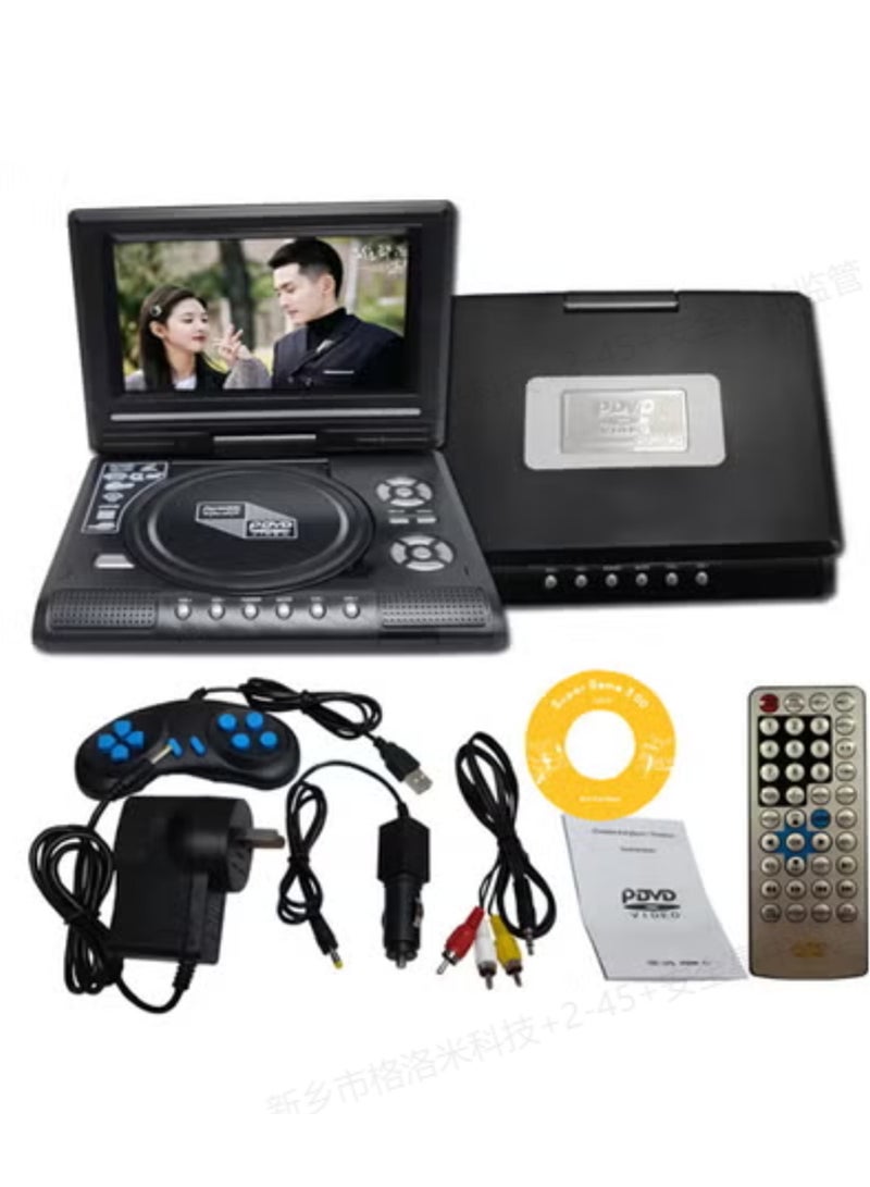Multi-function DVD Player LCD Ultra-clear Ultra-long Battery Life DVD Player Home Evd Children's Small TV-Body Color:Black - Image 1