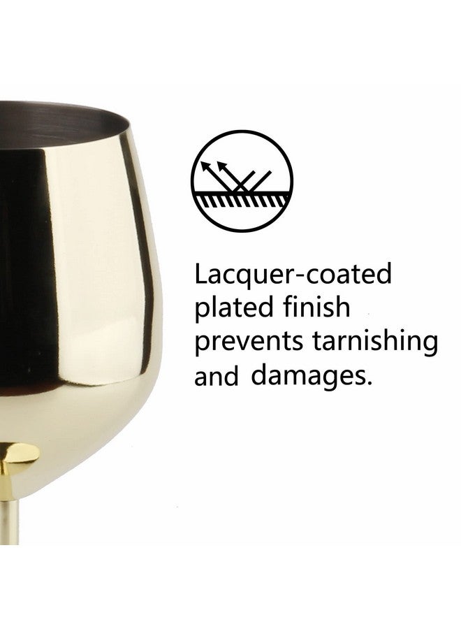 Arora Stainless Steel Wine Glass 18oz - Set of 4 Gold - 3.6" D x 8.3" H (850978) - Image 4