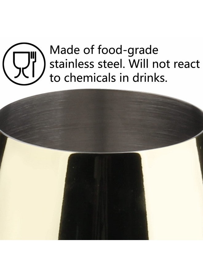 Arora Stainless Steel Wine Glass 18oz - Set of 4 Gold - 3.6" D x 8.3" H (850978) - Image 3