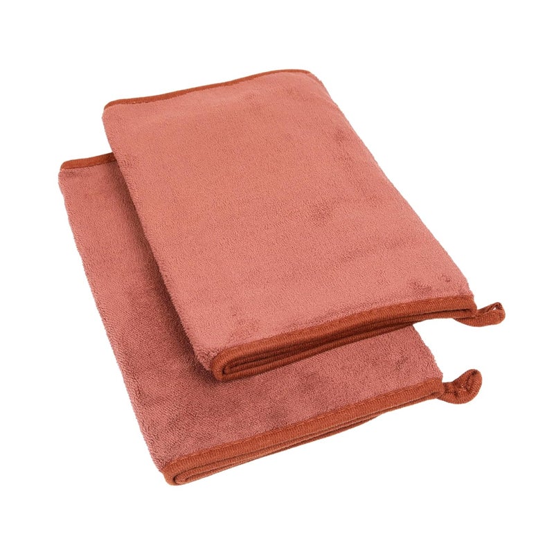 Cutting Edge Essentials 500 GSM Soft Microfiber Cleaning ClothSuper Absorbent Washable Reusable Cleaning Towels for Home Kitchen SurfacesWindowCarBike Pack of 2 Brown 75 X 355 Cm