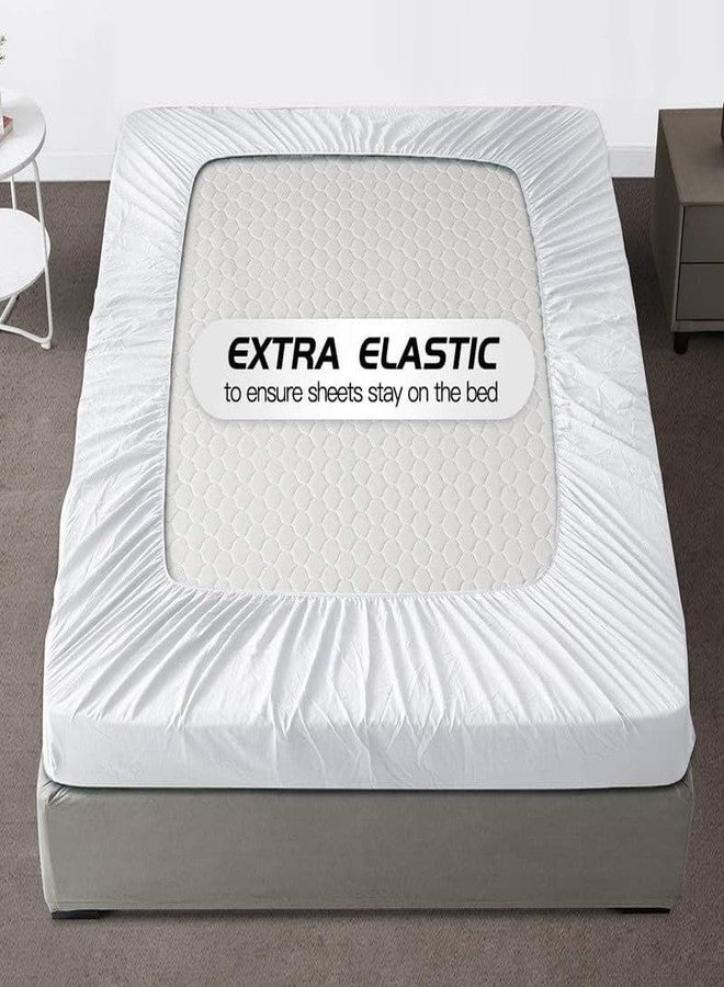 EASY BEDDING 800 Thread Count 4 Piece Bedding Set Includes- 1 Flat Sheet, 12" Deep Pocket Fitted Sheet & 2 Pillow Cover- 100% Cotton Premium Bedsheet Set -Chocolate Stripe,King Size. - Image 5