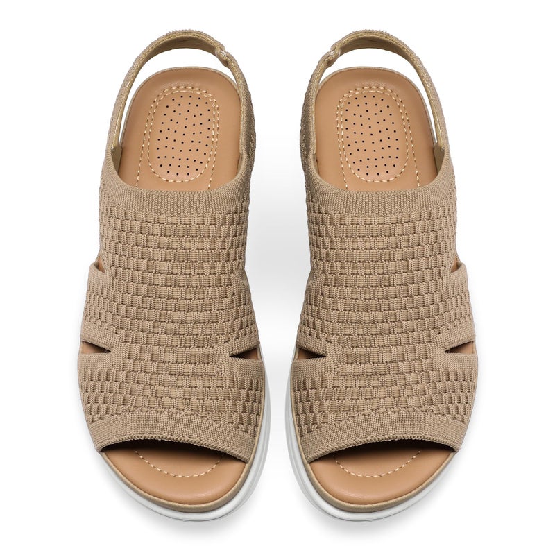 mysoft Womens Comfortable Walking Sandals Slip On Air Cushion Slingback Open Toe Platform Summer Shoes - Image 4