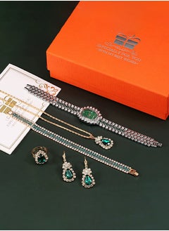 Generic 5 in 1 Women's Necklace,Watch,earring Gift Set,Quartz Watch,Women Watch Business Gifts Unique Wristwatch,Holiday Gifts,Birthday Gifts  - Image 5
