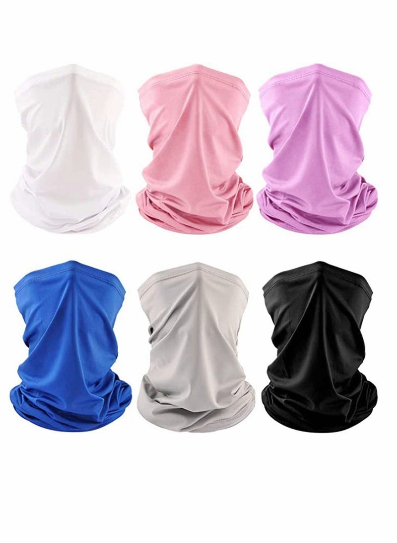 واي آند دي Neck Gaiter Face Scarf Mask 6 PCS Man Women Outdoor Sun UV Protection Windproof Sunscreen Breathable Bandana Balaclava Dust for Fishing Hiking Running Cycling  - Image 1