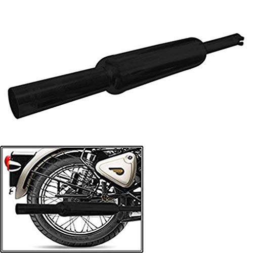 Dhe Best SIL119 Bike Bullet Silencer Short Bottle Mini Punjab Dholki Empty Exhaust Silencer Black for RE Standard Bullet 350 Twin Spark - Image 3