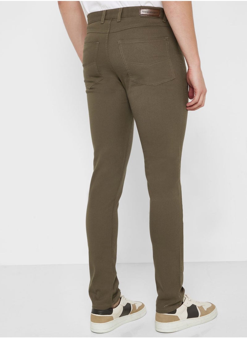 Thomas Scott - Men Khaki Slim Fit Trousers - Image 1