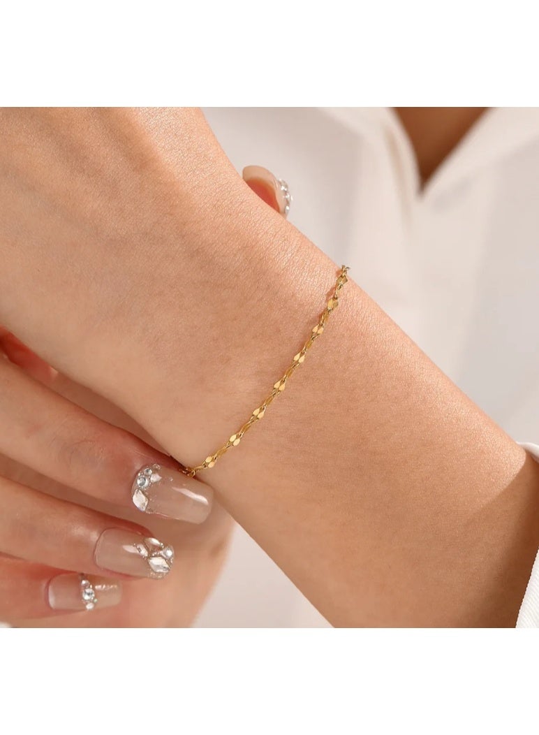 سوار مطلي بالذهب عيار 14 قيراطًا، سوار أنيق للنساء، هدية مجوهرات - Image 1