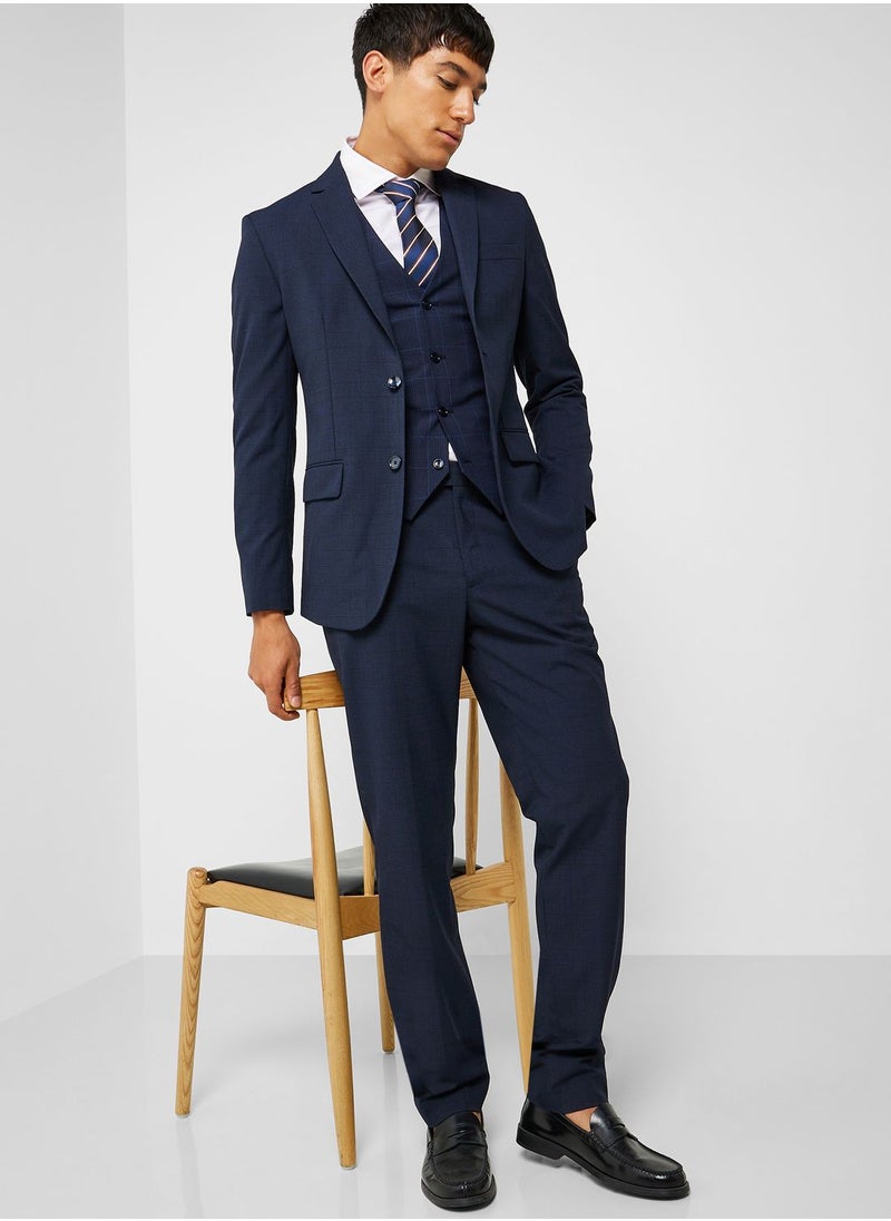 Mango Man - Checked Slim Fit Vest Coat - Image 1