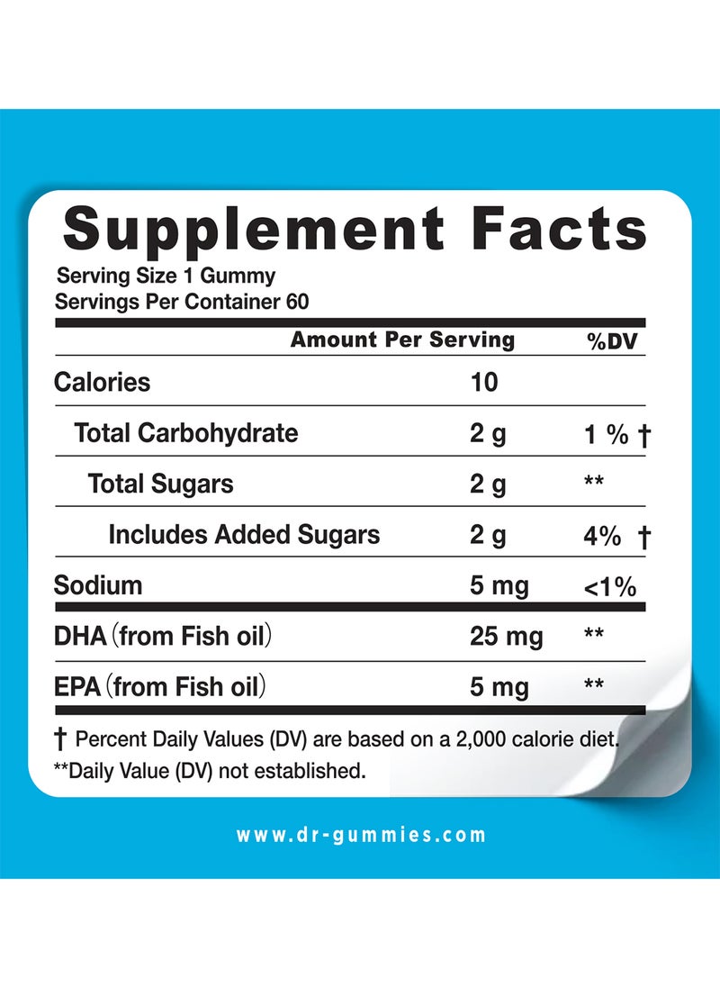 Dr. Gummies Kids Omega 3 With DHA And EPA For Brain And Vision Health 60's  - Image 3