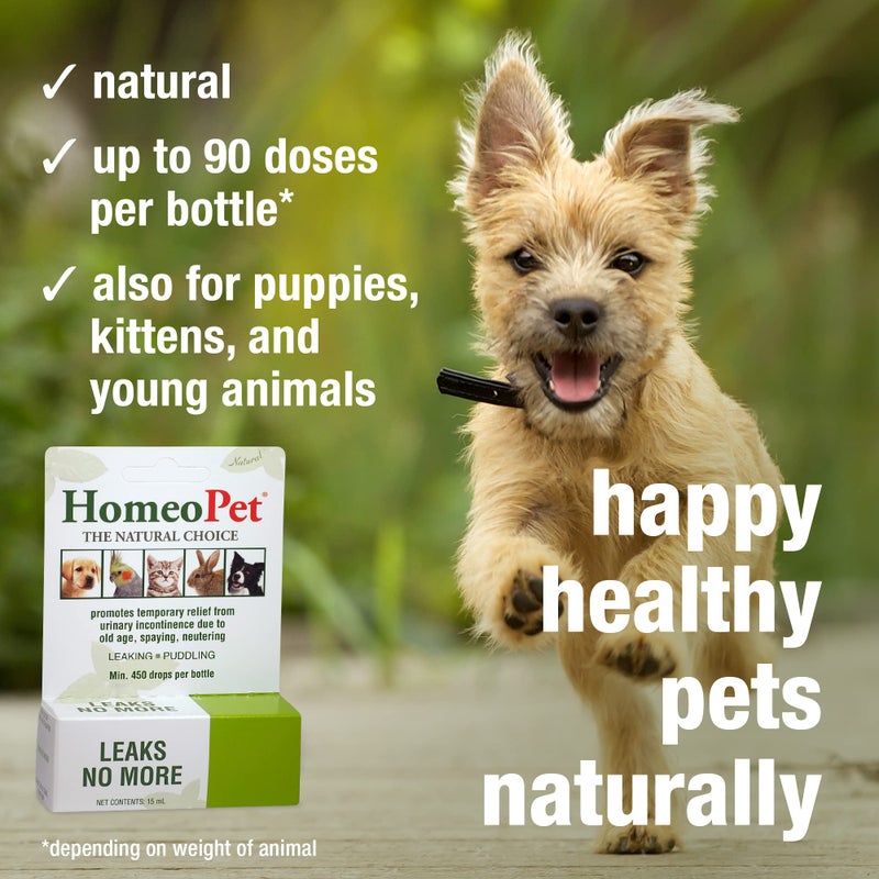 HomeoPet Leaks No More, Safe and Natural Cat and Dog Urinary Incontinence Relief, Pet Incontinence Medicine, 15 Milliliters - Image 4