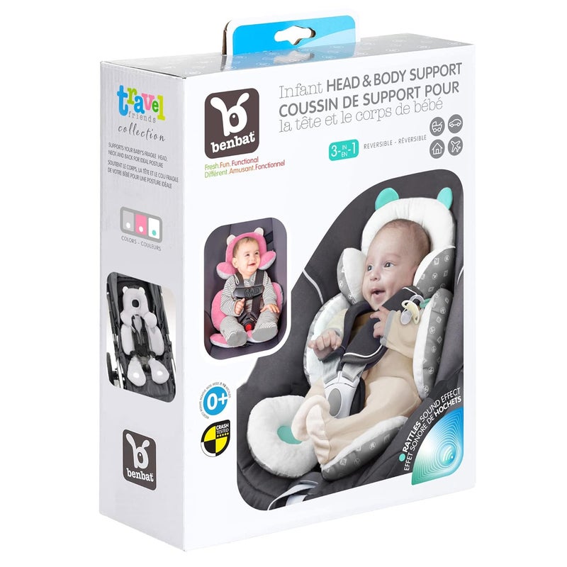 BENBAT Total Body Baby Support Pillow  Stroller Or Car Seat Baby Body Support Pillow  Baby Head Support Pillow and Body Support for Babies  Newborn Gifts and Gifts for Baby Shower White - Image 4