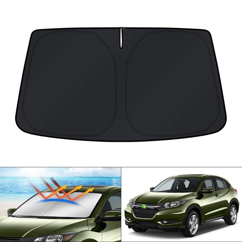 KUST Windshield Sun Shade for Honda HRV 2016 2017 2018 2019 2020 2021 2022 HRV Sunshade Window Sun Visor Protector Foldable Blocks UV Rays Keep Your Car Cooler