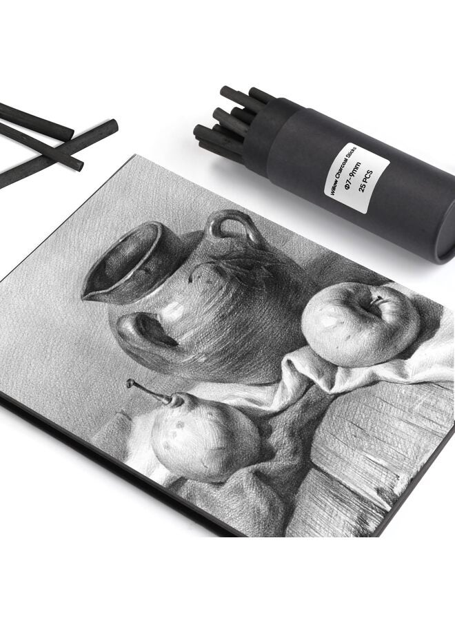 25PCS Vine Charcoal Sticks, Willow Sketch Pencils for Drawing and Sketching, Fine Art Charcoal Sticks, Size 5-7MM - Image 2