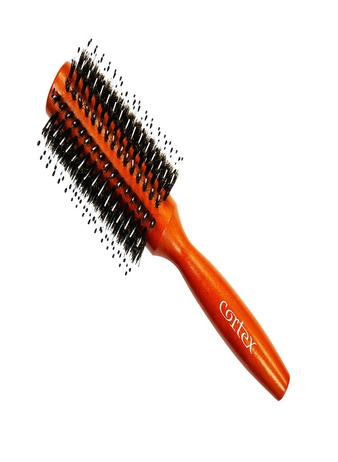 Cortex Professional Boar Bristle and Nylon Round Hair Brush, For Women and Men, For All Hair Types, Soft Hair Brush - Red Wood 2.75" - Image 1
