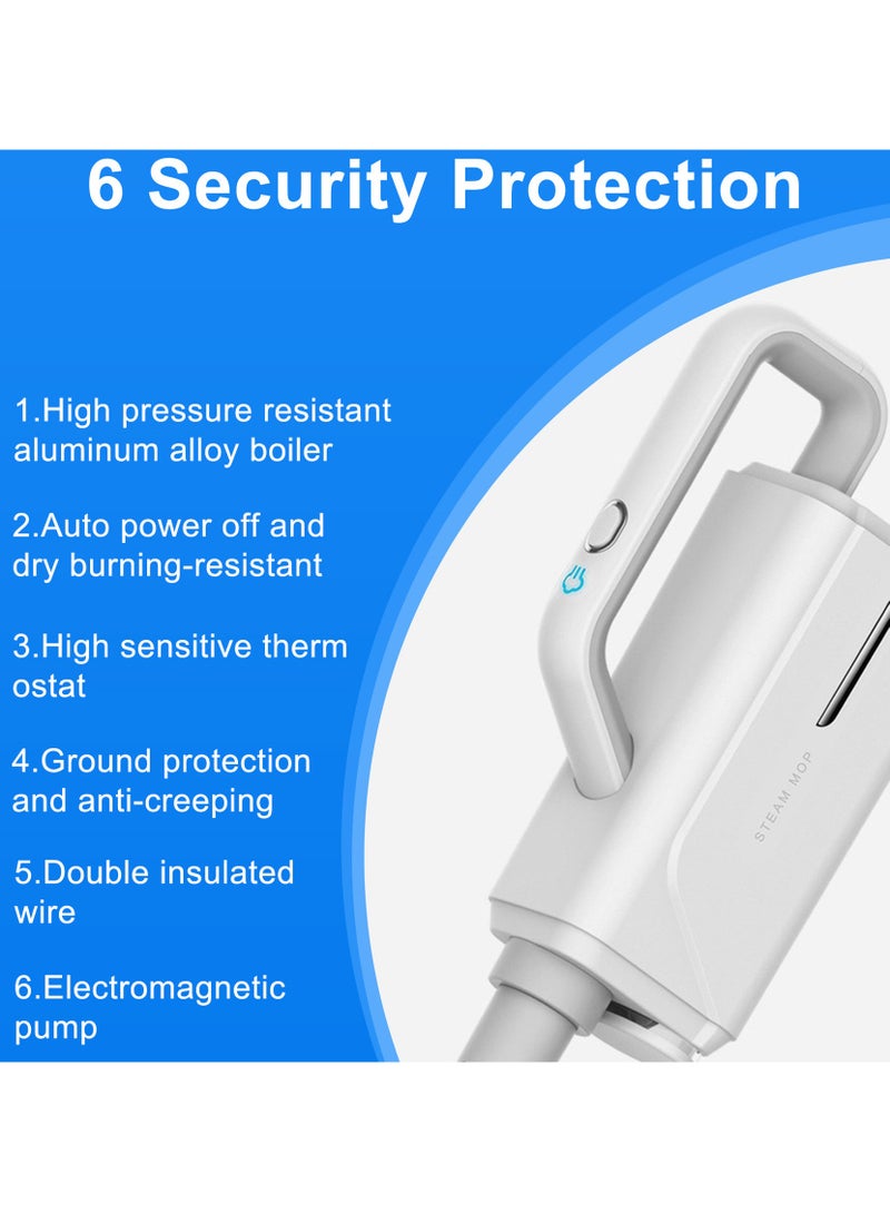 ET-LIFE Multifunction Handheld Steamer Cleaner, Steam Mop, Suit for Different Floor, for Living Room/Kitchen, 1400W, 370ml, CG1934 White - Image 4