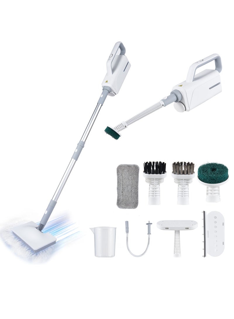 ET-LIFE Multifunction Handheld Steamer Cleaner, Steam Mop, Suit for Different Floor, for Living Room/Kitchen, 1400W, 370ml, CG1934 White - Image 1
