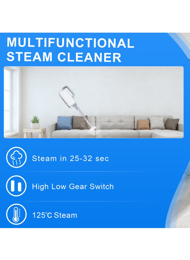 ET-LIFE Multifunction Handheld Steamer Cleaner, Steam Mop, Suit for Different Floor, for Living Room/Kitchen, 1400W, 370ml, CG1934 White - Image 3