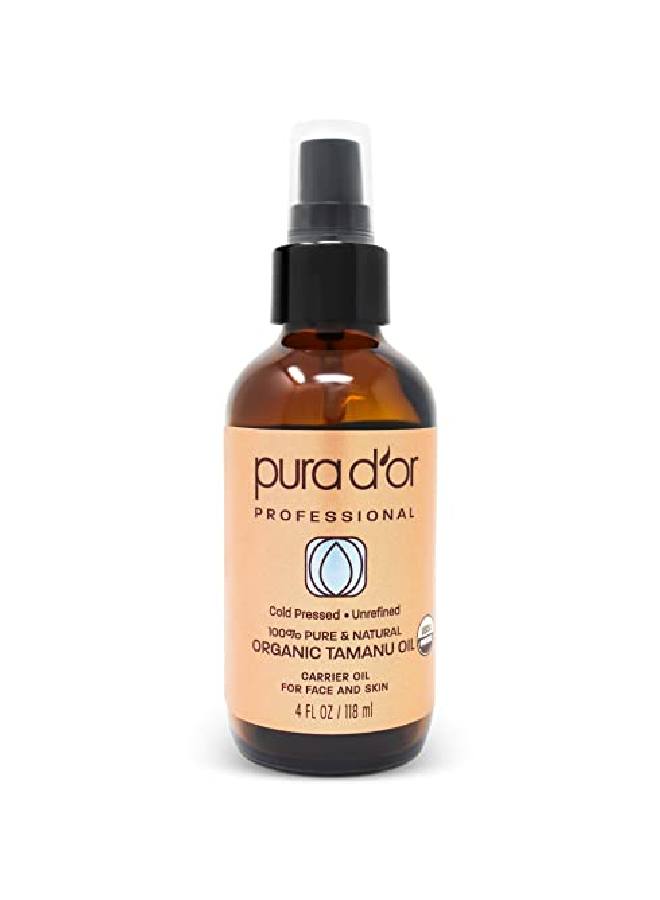 Pura d'or Pura D’Or Tamanu Oil (4Oz / 118Ml) Usda Organic Certified 100% Pure Natural Hexane Free Premium Grade Moisturizer Helps Reduce Appearance Of Scars From Psoriasis Eczema & Acne (Packaging May Vary) - Image 2
