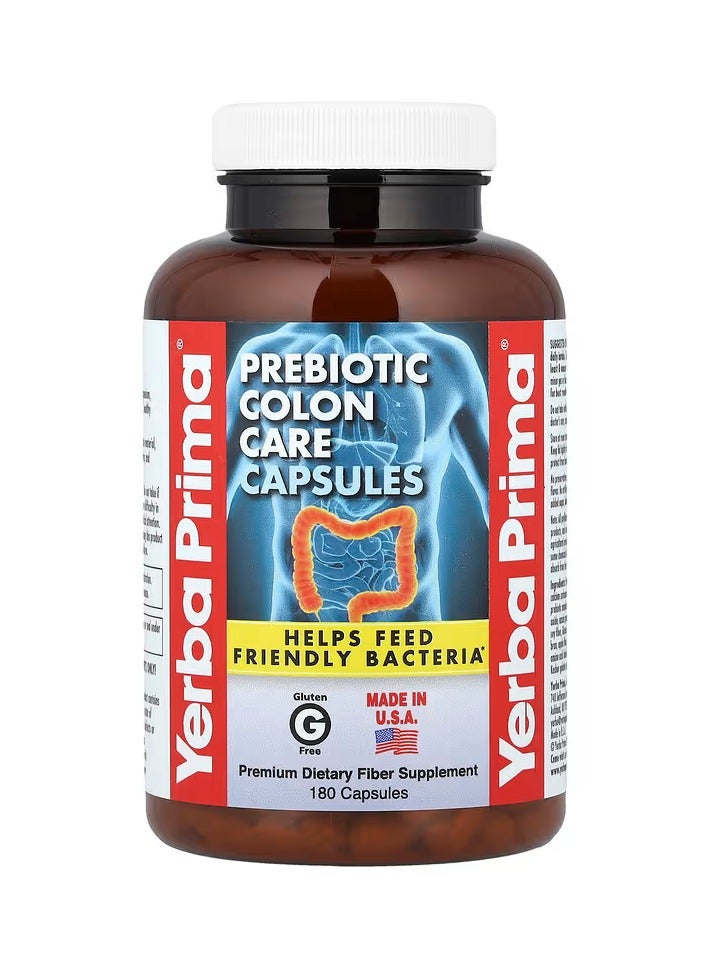 يربا بريما مكمل غذائي بريبيوتيك كولون كير لدعم الهضم - 180 كبسولة