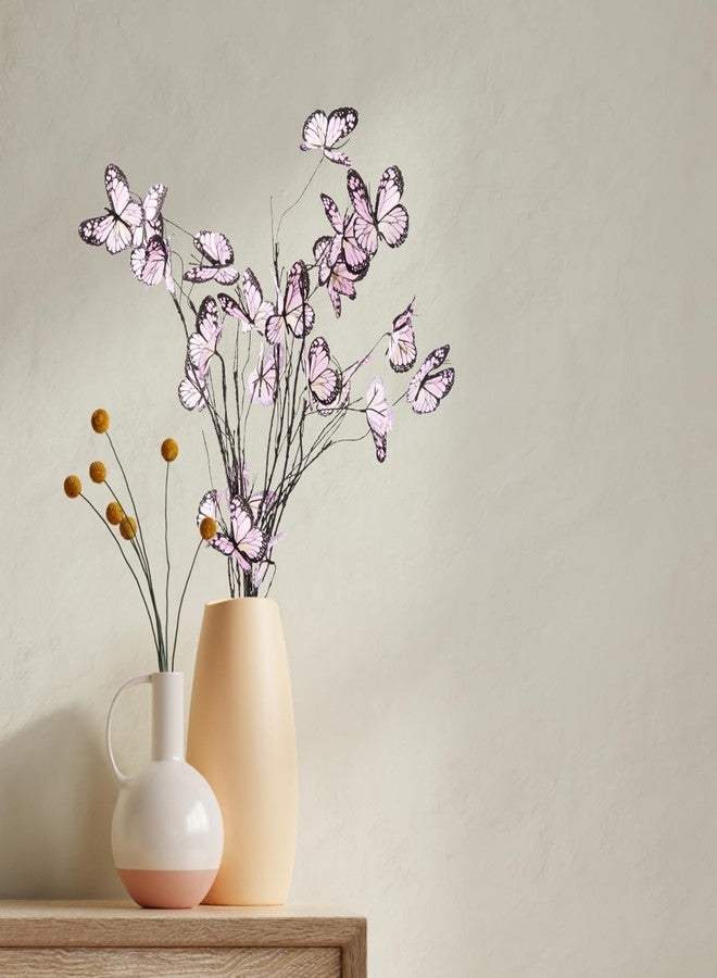 Wootkey 5 Pcs Artificial Butterfly Branches Butterflies for Crafts Willow Branches for Vases Silk Butterfly Home Decoration Faux Artificial Flowers for Garden Porch Window Box Home (Light Pink) - Image 5