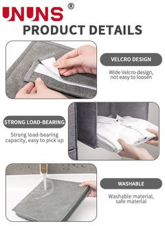 UNUNS Hanging Closet Organizer Storage Shelves,Wardrobe Storage Hanging Bag,Clothes Organizer Closet Shelf,3 Shelf Closet Storage With 2 Storage Drawers,Classification Closet Storage Organizer,Grey  - Image 4