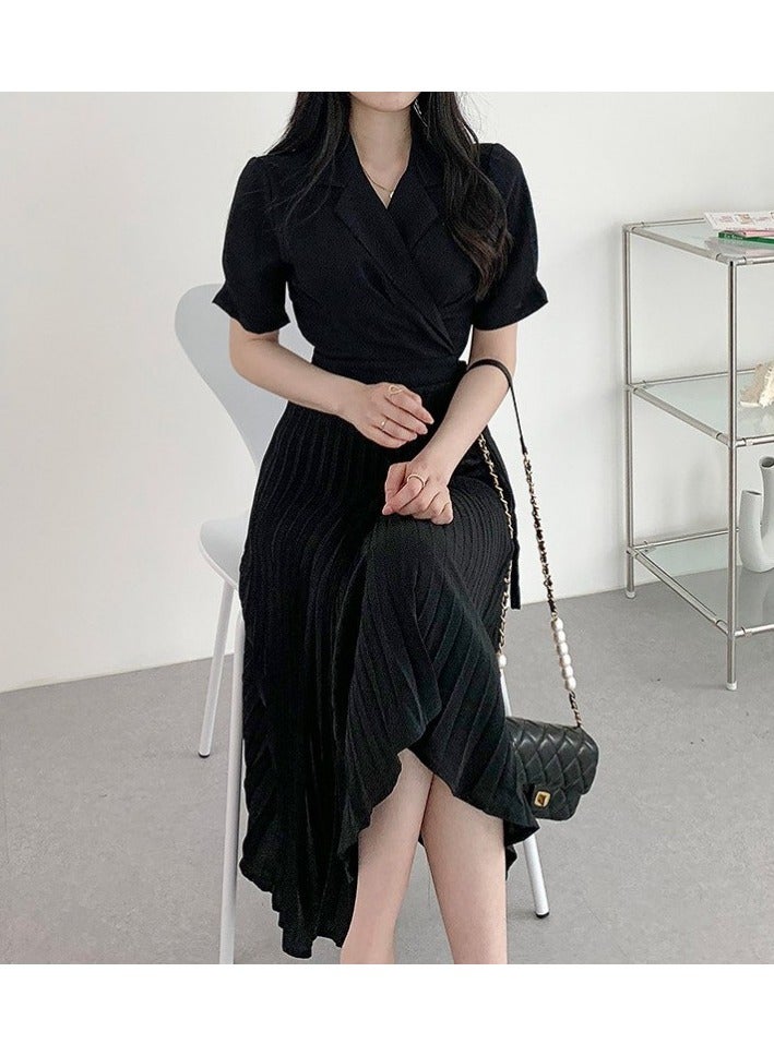 Shougu New Belt Collection Pleated Suit Collar Dress  - Image 2