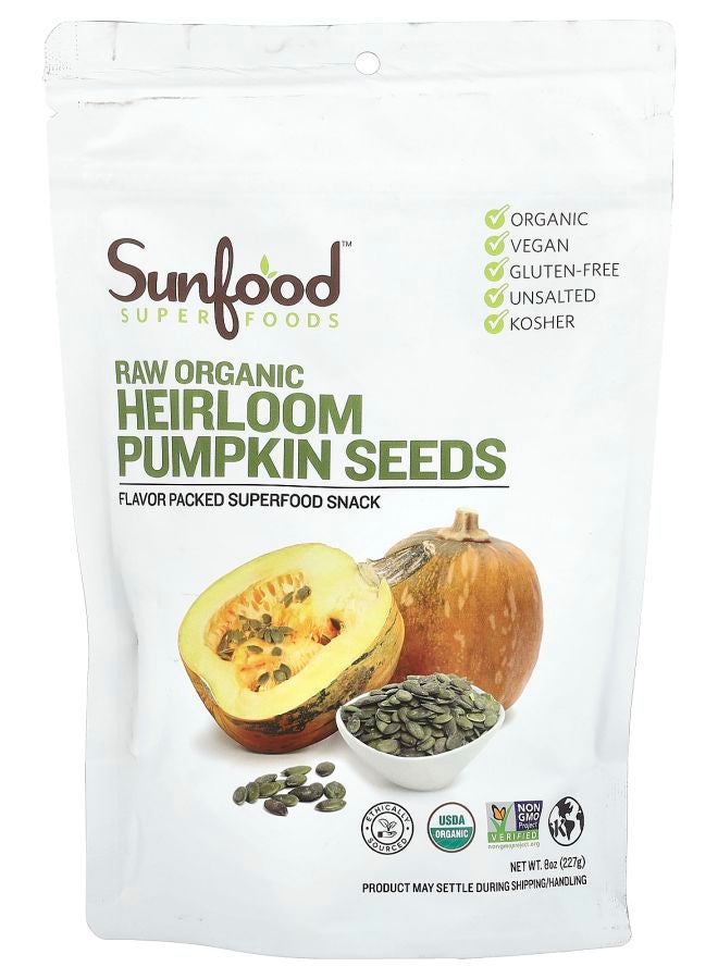 Raw Organic Heirloom Pumpkin Seeds 8 oz (227 g)