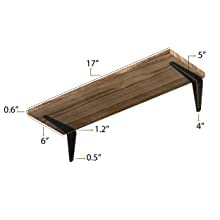 VM DECOR Floating Shelves for Wall Storage Wood Wall Shelves for Kitchen Organization and Storage Wall Shelf Set of 4 Burned Finish Teak - Image 3