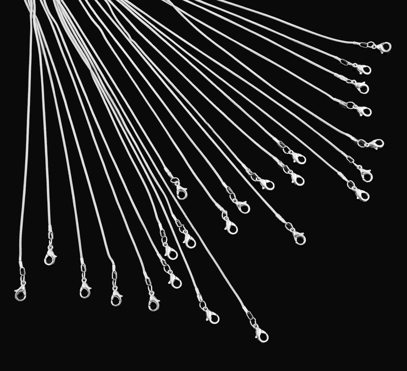Cmidy 24pcs 18 Inch 925 Silver Plated 1.2mm DIY Snake Chain Charms Link Necklace With Lobster Clasps for Jewelry Making - Image 4