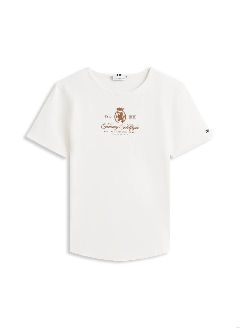 TOMMY HILFIGER Varsity Crest Slim Short Sleeve Tee - Image 4