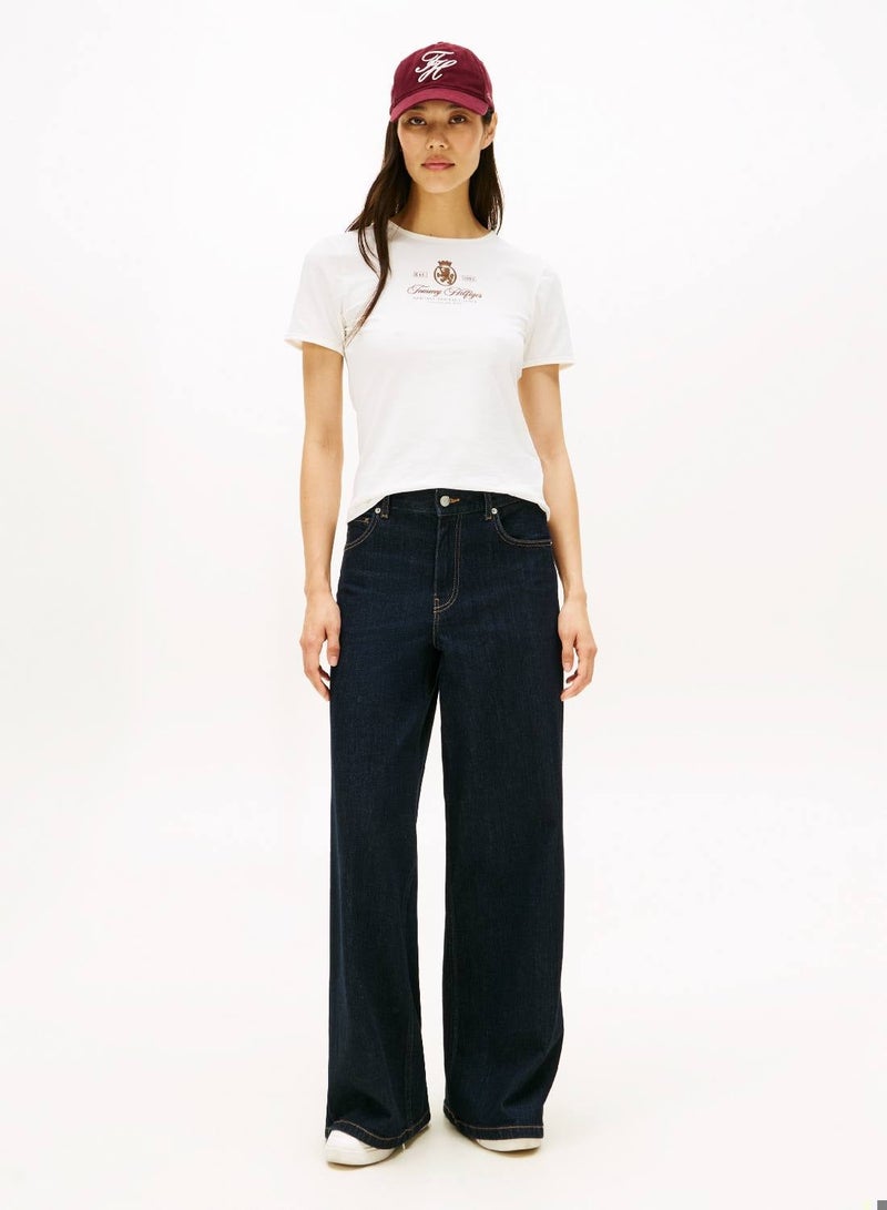TOMMY HILFIGER Varsity Crest Slim Short Sleeve Tee - Image 3