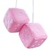 Lutoku Pair 3 Pink Fuzzy Plush Dice Heart Shape Decor for Car Rearview Mirror Retro Square Decoration Dice for Car Hanging Accessories - Image 2