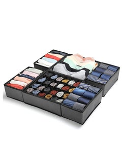 Generic 6 Set Underwear Drawer Closet Organizer Foldable Fabric Dresser Storage Box for Bras Socks Briefs Ties Belts Lingerie Clothes  - Image 2