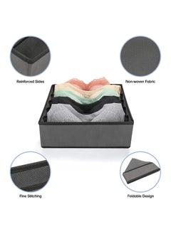 Generic 6 Set Underwear Drawer Closet Organizer Foldable Fabric Dresser Storage Box for Bras Socks Briefs Ties Belts Lingerie Clothes  - Image 4