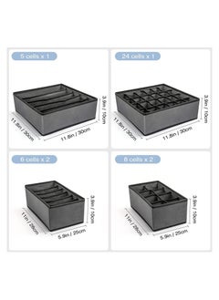 Generic 6 Set Underwear Drawer Closet Organizer Foldable Fabric Dresser Storage Box for Bras Socks Briefs Ties Belts Lingerie Clothes  - Image 5