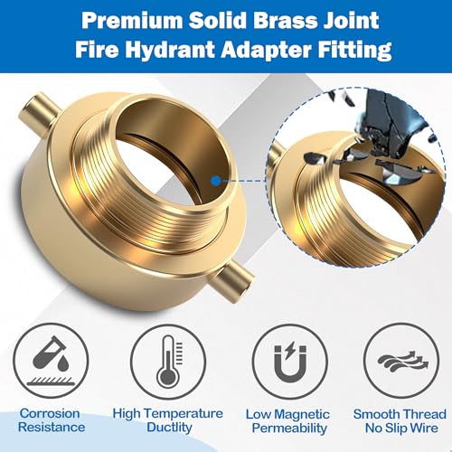 Happy Tree 2-1/2" NH/NST Female x 2" NPT Male Brass Male Swivel Adapter Fire Hose Hydrant Adapter with Pin Lug Brass Fire Equipment - Image 5