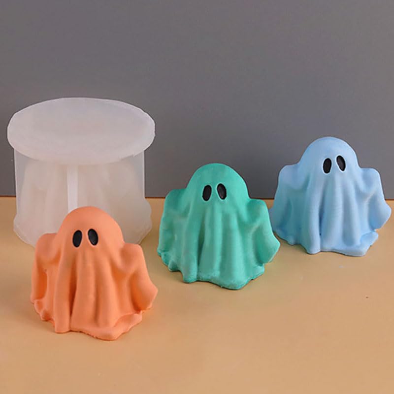 TOPYS Halloween Ghost Candle Silicone Mold DIY 3D Scented Candle Making Wax Mould Gypsum Ornament Resin Soap Chocolate Mold Home Decor - Image 4