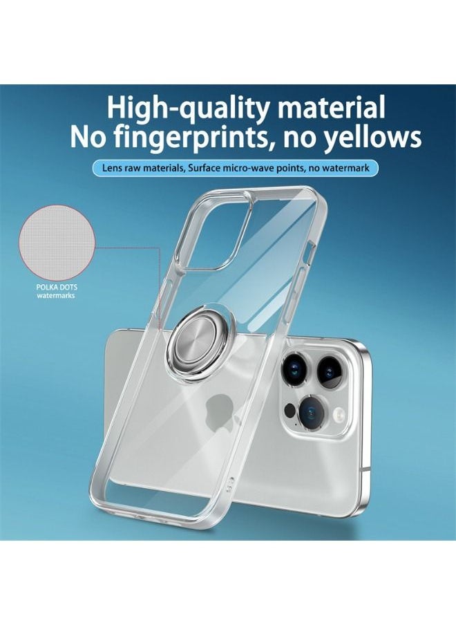 RUGGED SHIELD - iPhone 15 Pro Case with Metal Rotate Ring Kickstand, Ultra Thin Protective Case, Shockproof, Anti-Yellowing, Anti-Scratch, Anti-Drop Case Cover for Apple iPhone 15 Pro - Image 1