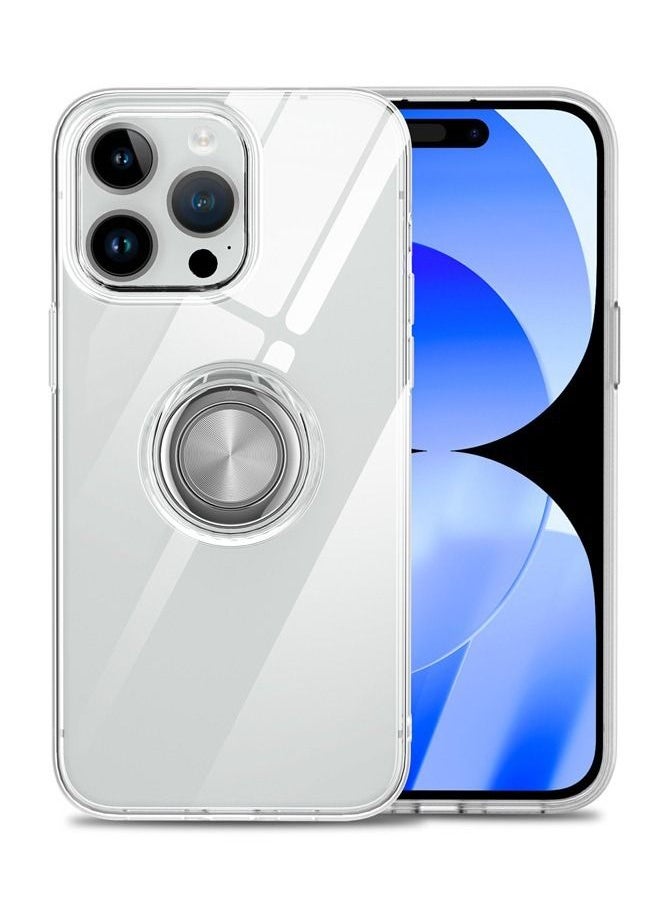 RUGGED SHIELD - iPhone 15 Pro Case with Metal Rotate Ring Kickstand, Ultra Thin Protective Case, Shockproof, Anti-Yellowing, Anti-Scratch, Anti-Drop Case Cover for Apple iPhone 15 Pro - Image 1