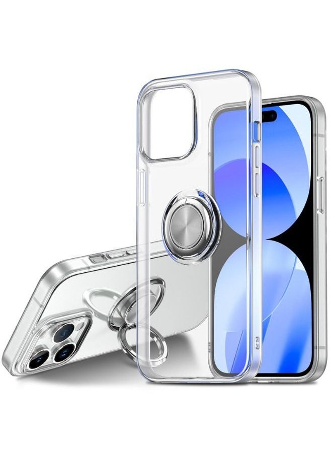 RUGGED SHIELD - iPhone 15 Pro Case with Metal Rotate Ring Kickstand, Ultra Thin Protective Case, Shockproof, Anti-Yellowing, Anti-Scratch, Anti-Drop Case Cover for Apple iPhone 15 Pro - Image 1
