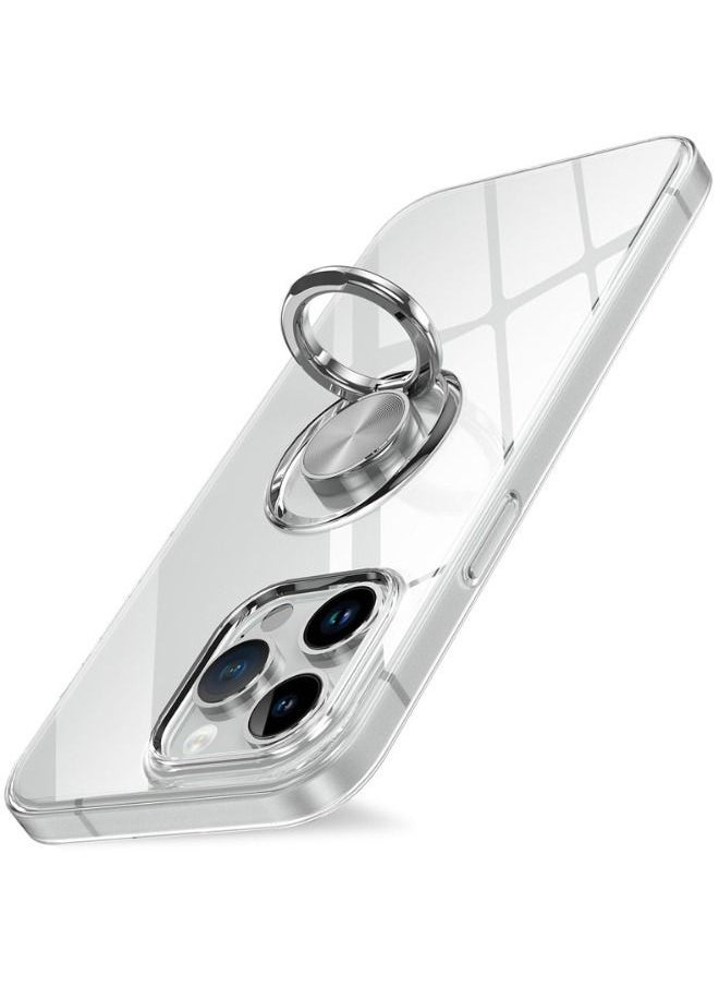 RUGGED SHIELD - iPhone 15 Pro Case with Metal Rotate Ring Kickstand, Ultra Thin Protective Case, Shockproof, Anti-Yellowing, Anti-Scratch, Anti-Drop Case Cover for Apple iPhone 15 Pro - Image 1