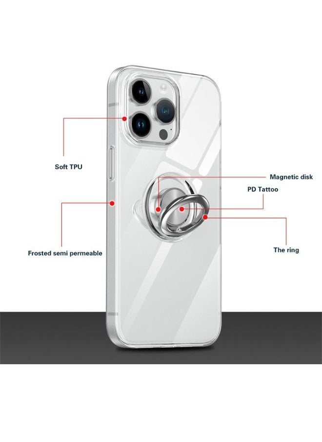 RUGGED SHIELD - iPhone 15 Pro Case with Metal Rotate Ring Kickstand, Ultra Thin Protective Case, Shockproof, Anti-Yellowing, Anti-Scratch, Anti-Drop Case Cover for Apple iPhone 15 Pro - Image 1