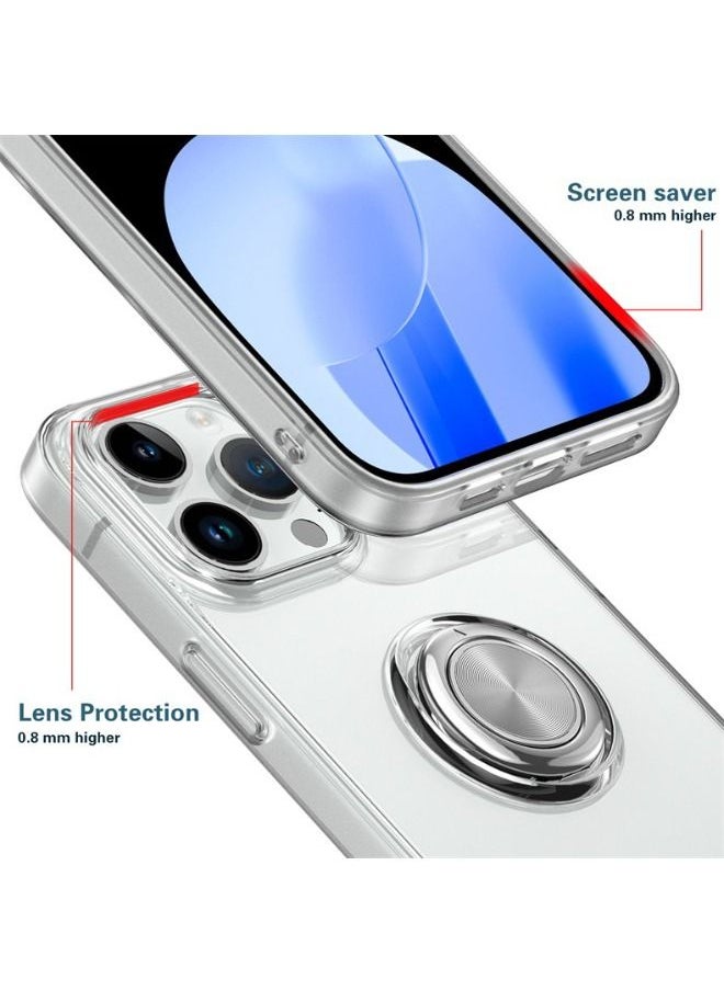 RUGGED SHIELD - iPhone 15 Pro Case with Metal Rotate Ring Kickstand, Ultra Thin Protective Case, Shockproof, Anti-Yellowing, Anti-Scratch, Anti-Drop Case Cover for Apple iPhone 15 Pro - Image 1