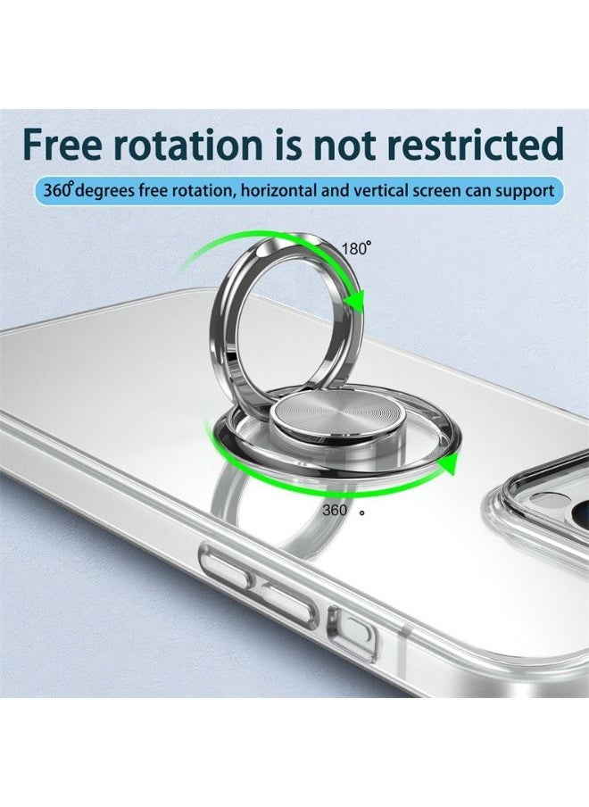 RUGGED SHIELD - iPhone 15 Pro Case with Metal Rotate Ring Kickstand, Ultra Thin Protective Case, Shockproof, Anti-Yellowing, Anti-Scratch, Anti-Drop Case Cover for Apple iPhone 15 Pro - Image 1