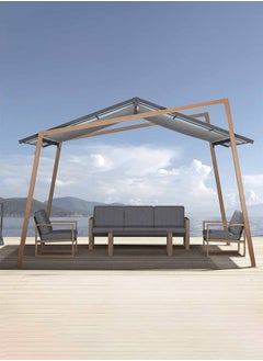 DANUBE HOME Darren Triangle Shaped Gazebo Party Tent Heavy Duty Party Tent For Camping Wedding Party Patio Backyard Lawn Beach Modern Outdoor Furniture 3X4M  - Image 1
